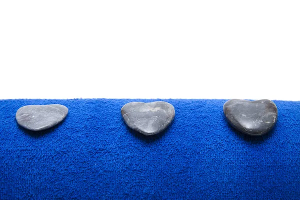 Steine Herzform Auf Handrolle — Stockfoto