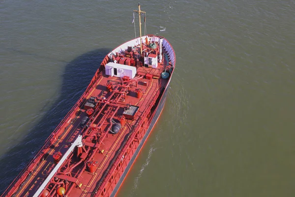 Pandangan Rinci Tentang Kapal Tanker Dari Pandangan Mata Burung — Stok Foto