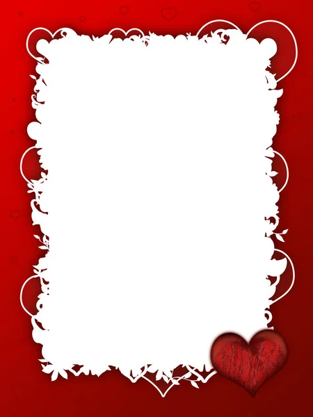 Día San Valentín Tarjeta Felicitación Roja — Foto de Stock