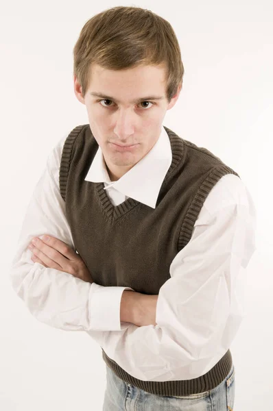 Imagen Del Torso Lateral Joven Con Una Camisa Blanca Westover —  Fotos de Stock