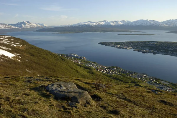 Norveç Doğa Manzarası Arka Planı Üzerine — Stok fotoğraf