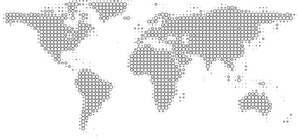 Mappa Del Mondo Cerchi Dinamici — Foto Stock
