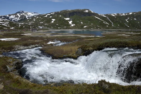 Waterval Bij Utsikten Eidsbugarden Jotunheimen National Park Oppland Noorwegen — Stockfoto