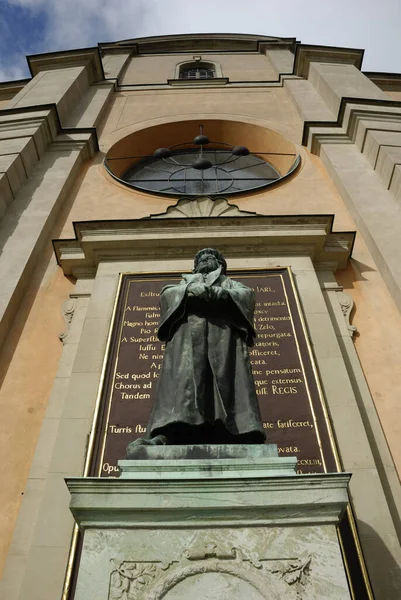 Estatua Frente Storkirche Estocolmo Suecia — Foto de Stock