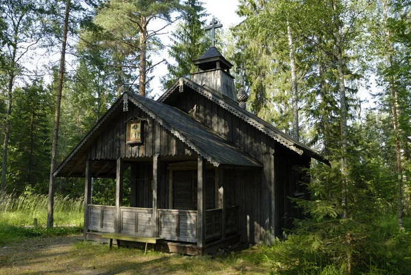 Fából Készült Templom Valamo Kolostor Uusi Valamo Finnország — Stock Fotó