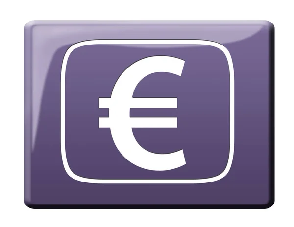 Euro Sign Button Illustration — Stock Photo, Image