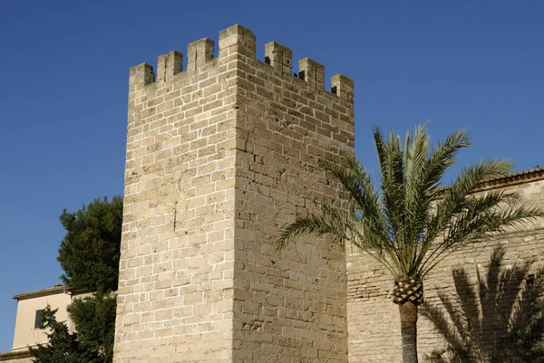 Turm Der Stadtmauer Von Alcudia Mallorca Spanien — Stockfoto