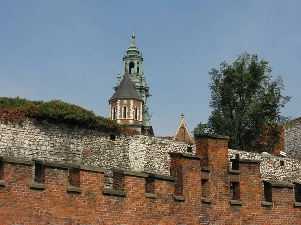 Muralla Castillo Cracovia — Foto de Stock