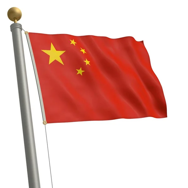 Bandeira China Oscila Mastro Bandeira — Fotografia de Stock