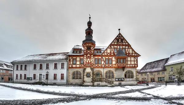 Historische Stadhuis Van Harzgerode Winter — Stockfoto