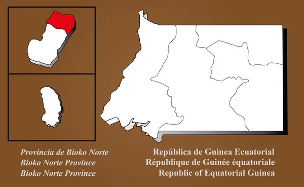 Equatorial Guinea Bioko Norte Highlighted — Stock Photo, Image