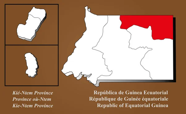 Equatorial Guinea Kie Ntem Highlighted — Stock Photo, Image