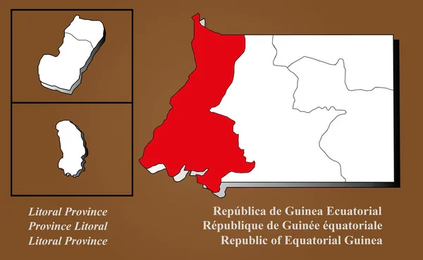 Equatorial Guinea Litoral Highlighted — Stock Photo, Image