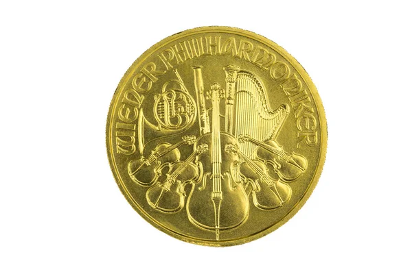 Gold Coin Vienna Philharmonic Back Ounce — Stock Photo, Image