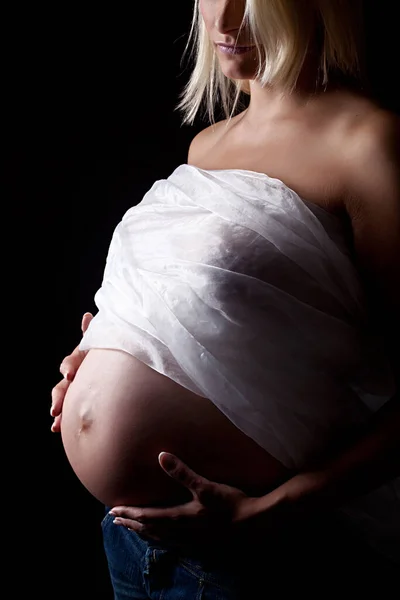 Porträtt Vacker Gravid Kvinna — Stockfoto
