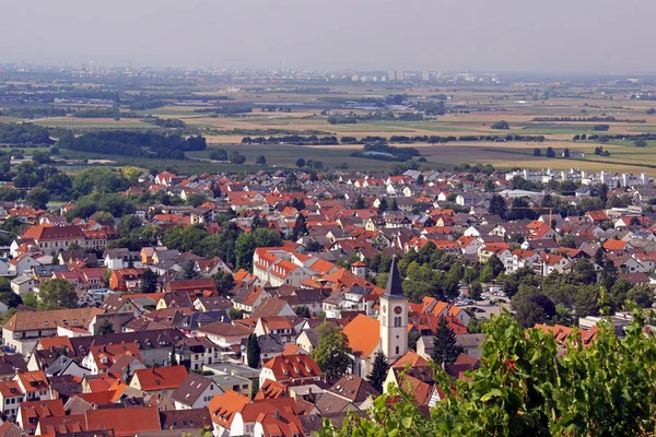 Vista Sobre Schriesheim Direção Mannheim — Fotografia de Stock