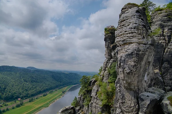 Pěší Turistika Labských Pískovcových Horách Bastei — Stock fotografie