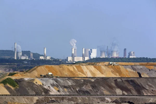 Paisagem Industrial Com Usina Carvão — Fotografia de Stock