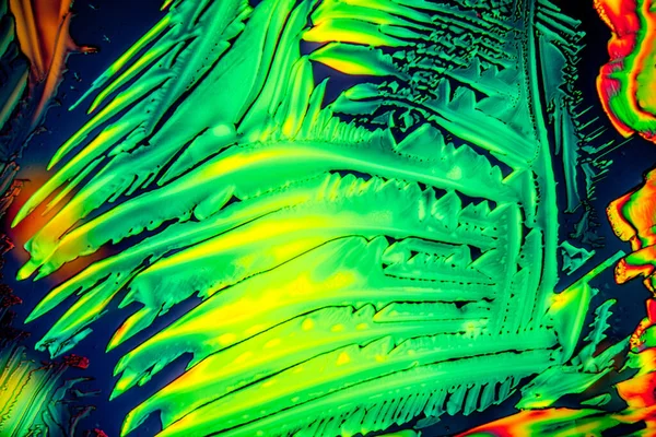 Polarize Işıkta Urea Kristaller 100 Büyütüldü — Stok fotoğraf