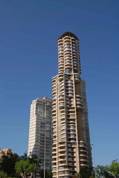 Hiszpania Benidorm House Facades — Zdjęcie stockowe