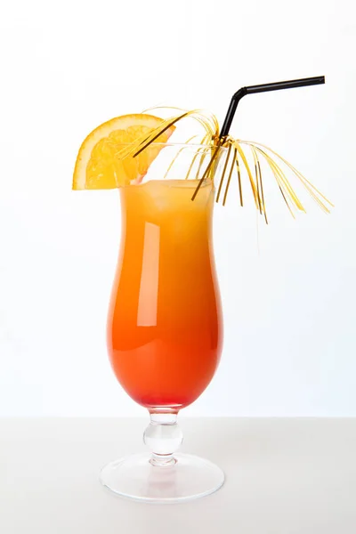 Склянка Апельсинового Соку Білому Фоні — стокове фото