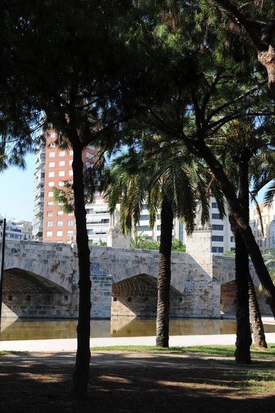 Spanyolország Valencia Háztartások Híd — Stock Fotó