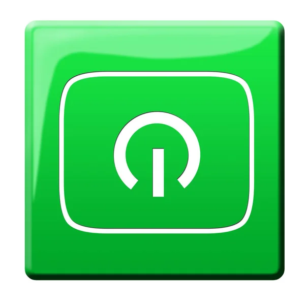 Zelené Tlačítko Obrázkem Vlajky Zvěrokruhu — Stock fotografie