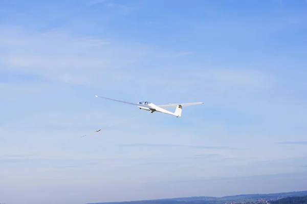 Avião Voando Céu — Fotografia de Stock