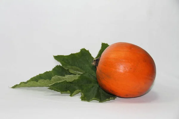 Mandarine Fraîche Mûre Avec Des Feuilles Sur Fond Blanc — Photo