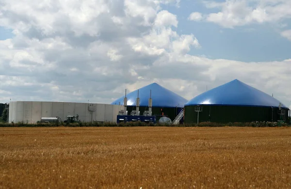 Planta Automática Comercial Biogás Digestor Anaeróbico Agrícola — Foto de Stock