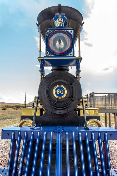 Trem Grande Motor Estação Ferroviária — Fotografia de Stock