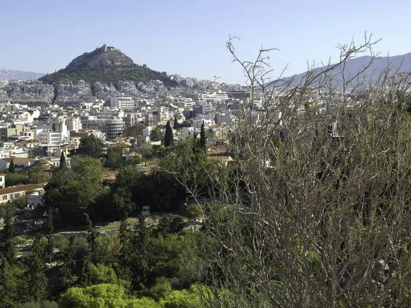 Aten Greklands Huvudstad Det Var Också Hjärtat Antikens Grekland Mäktig — Stockfoto