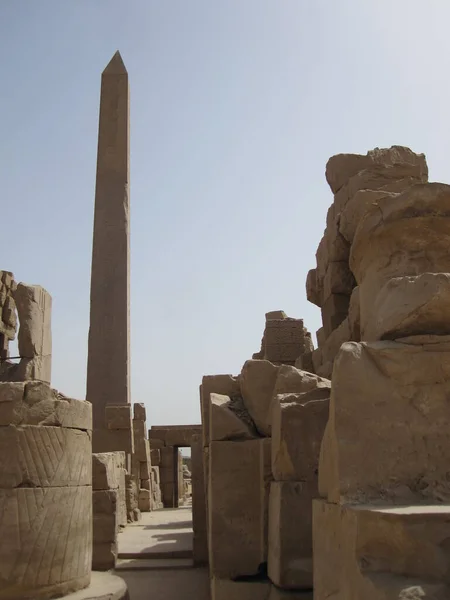 Obelisco Templo Karnak Luxor Egito — Fotografia de Stock