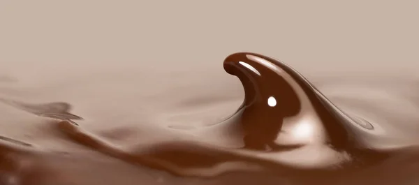 Full Frame Detail Liquid Brown Chocolate Spike — Stock Photo, Image