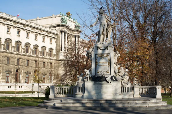 Monument Mozart Vienne Statue Dans Jardin Château Près Hofburg — Photo