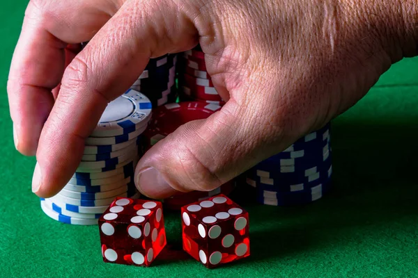 Poker Chips Closeup Casino Background — Stock Photo, Image