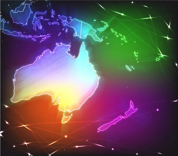 Carte Australie Avec Des Frontières Comme Gribouillage Coloré — Photo