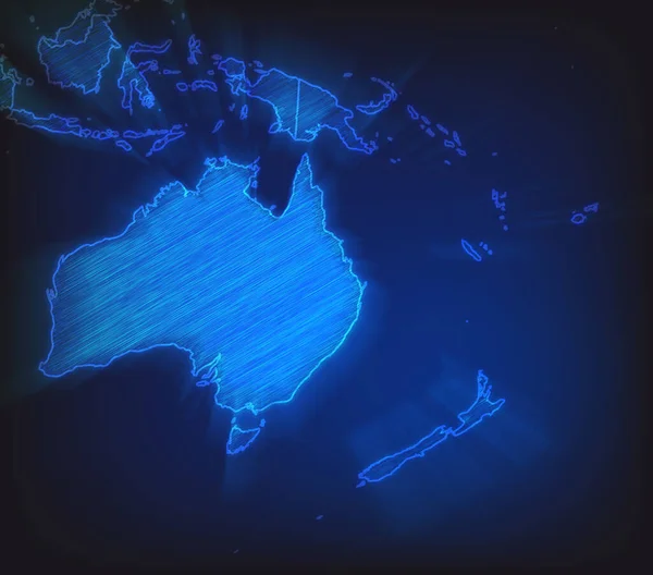 Карта Австралії Кордонами Scribble — стокове фото