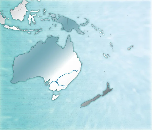 Karte Von Australien Als Übersichtskarte Blau — Stockfoto