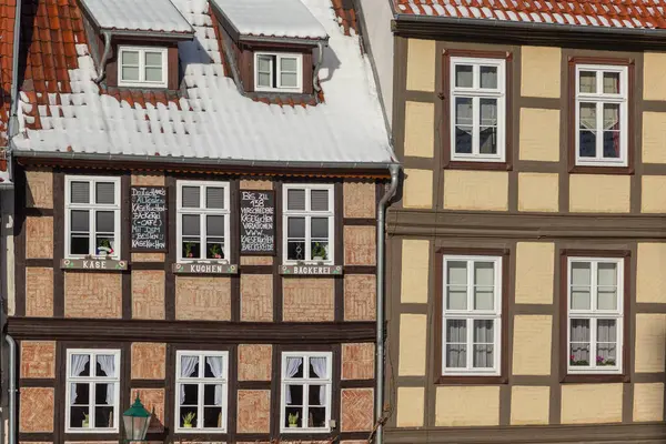 Oude Stad Van Quedlinburg Winter — Stockfoto