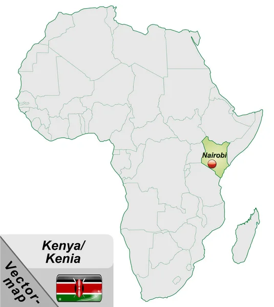 ケニア地図 ケニア地図と旅行に出かけよう — ストック写真