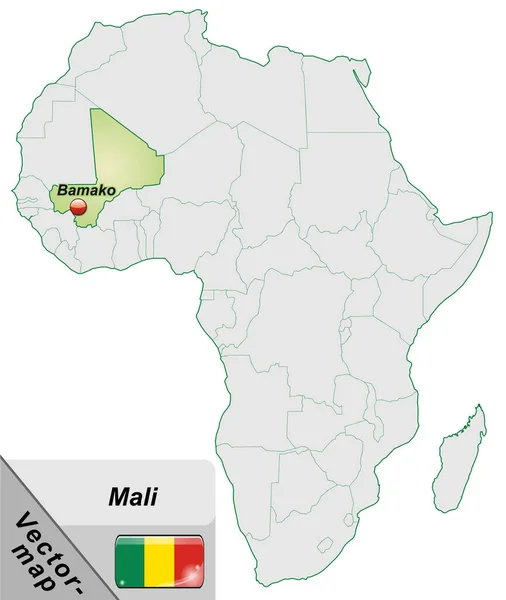 Mapa Mali Con Mayúsculas Verde Pastel —  Fotos de Stock