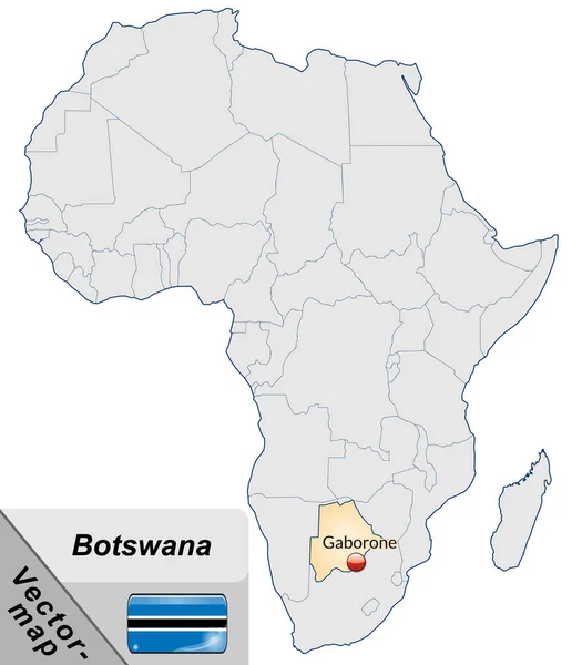 Карта Ботсвани Столицями Пастеллорумі — стокове фото