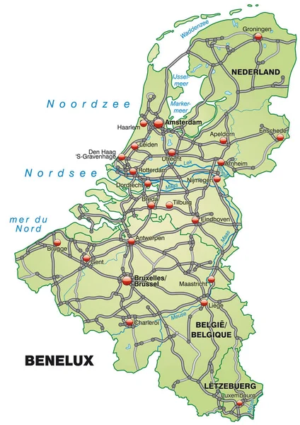 粉刷绿带运输网络的Laender地图 — 图库照片
