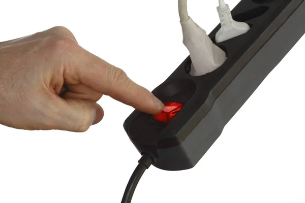 Hand Hält Einen Elektrischen Stecker — Stockfoto