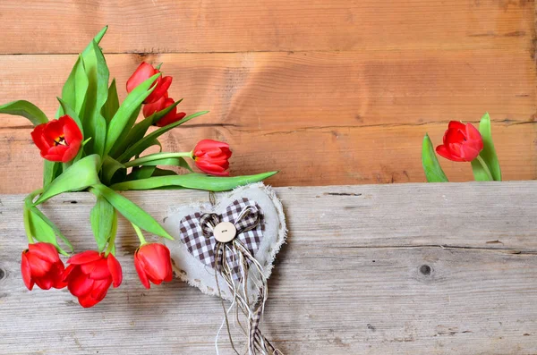 Flores Primavera Sobre Fondo Madera — Foto de Stock