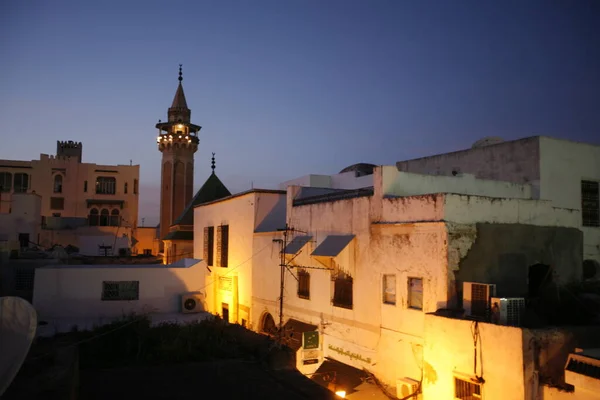 Minarete Uma Mesquita Cidade Velha Medina Capital Tunis Norte Tunísia — Fotografia de Stock