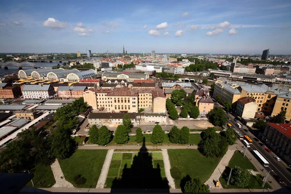 Panorama Tour Akedemie Des Sciences Dans Vieille Ville Riga Capitale — Photo