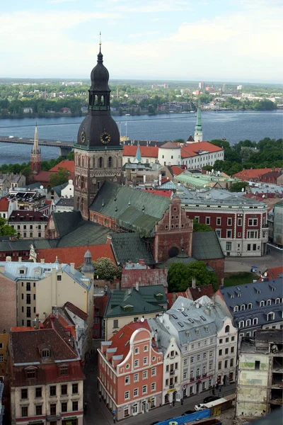 Old Town Vansu Bruecke Cathedral Well River Daugava Point View — Stock Photo, Image