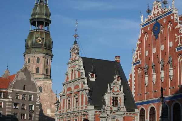 Igreja Petri Casa Negra Cidade Velha Riga Capital Letônia Nas — Fotografia de Stock